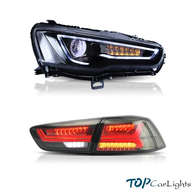 $509.99 • Buy LED Blackout Headlights & Smoked Tail Lights For Mitsubishi Lancer | EVO X 08-17