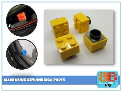Custom Brick Valve / Dust Caps X4 Yellow Made Using LEGO® Bricks • £3