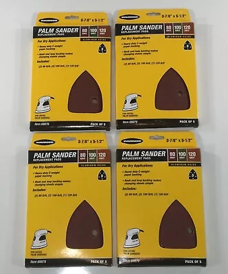 Warrior Palm Sander Replacement Pads 80 100 & 120 Grit 4 Packs 20 Count Total • $12.99