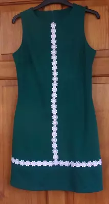 Mod / 60s Daisy Trim Dress Size 10 ( B307 ) • £18.99