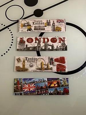 6 X Brand New Metallic London Fridge Magnets Icons Souvenir Fast & Free Delivery • £3.99