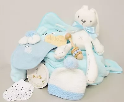 Blue Baby Boys Hamper Basket For New Baby Baby Shower New Born Gift Baby Boy • £22.99