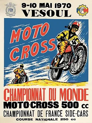 Decor Poster.Home Interior Design.Room Wall Print.French Motorcross Race.6845 • $48