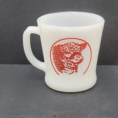 Vintage Sizzler Steakhouse Fire King Coffee Mug Cup White Red RARE • $45