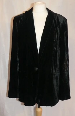 £60 • Buy Stunning Zara Woman Black Velvet Mulberry Silk Jacket Blazer Xl