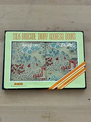 Vintage Silk Brocade Pocket Diary Address Books By ANCO Shanghai China  • $34.99