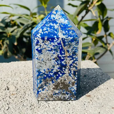 377G Natural Blue Striped Stone Crystal Obelisk Quartz Crystal Energy Column • $0.99