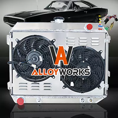 4Row Radiator Shroud Fans Fits 68-74 Dodge Mopar Plymouth Charger Big Block 26 W • $309