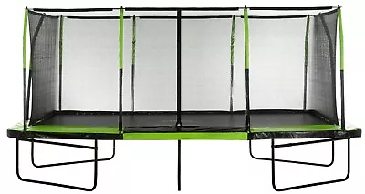 Large Rectangle Trampoline With Enclosure Net 14 15 17 Ft Rectangular Set • £842.99