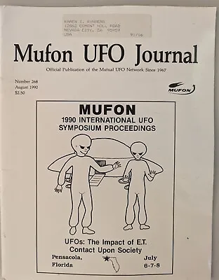 Mutual UFO Network MUFON Journal #268 August 1990 Alien Magazine F-16 Radar • $11.49