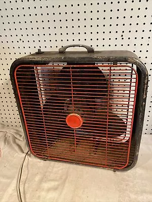 Vintage Box Fan Red Black Retro Good Working Condition Country Aire • $69.95