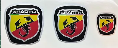 Fiat 500 Vinyl Badge Overlays + Steering Wheel Abarth Style • £6.99