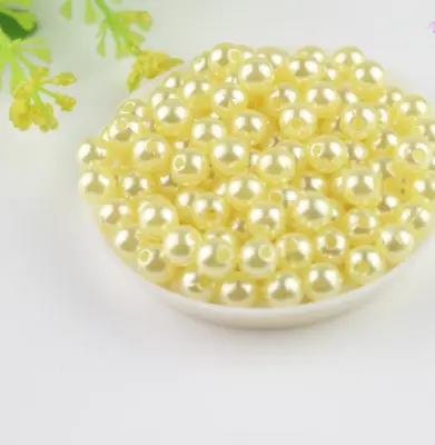 £2.09 • Buy 50-500 Cream White Faux Pearl Round Beads Jewellery Making Wedding Sewing Crafts