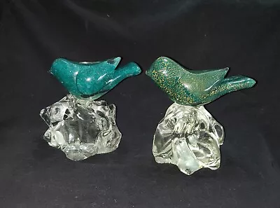 Angelo Nason Murano Glass Bollicine Bird Pair Figurines RARE • $449.99