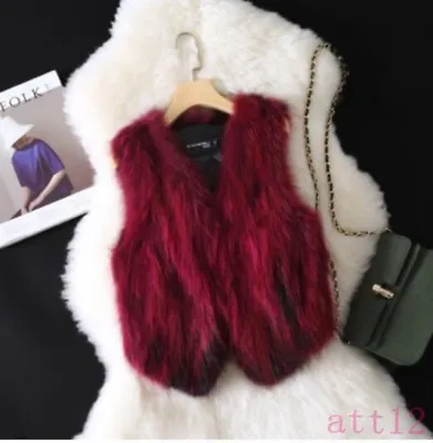 Womens Fox Fur Mink Fur Vest Winter Warm Short Jacket Casual Sleeveless Overcoat • $100.79