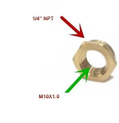 Pipe 1/4  NPT Male To M10 M10X1 M10X1.0 Female Metric Adapter Fitting Fuel Air • $9.98