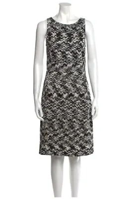 Missoni Dress Sz 8 / 44 Made In Italy Black White Knit Sleeveless Sheath Pencil • $104.99