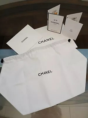 Chanel Pull String Cotton Pouch W ( 2 ) 1.5 Fl Oz Chanel No. 5 Toilette Spray • £22.17