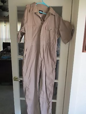 KEY Men's Poplin Unlined Short Sleeve Coverall Mechanic Jumpsuit Size XLR Tan • $28.99