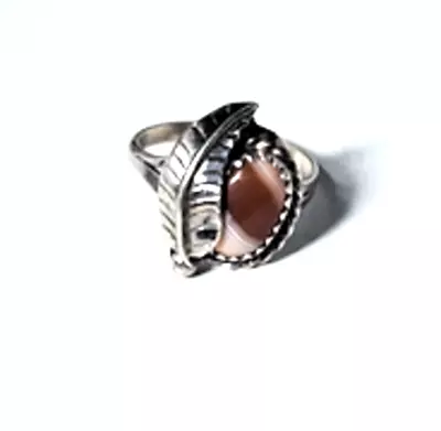 Vintage Sterling Silver SOUTHWEST Navajo Old Pawn Banded Agate Ring Lot 5.25 • $29.99