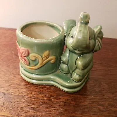 Vintage Jade Green Lucky Elephant Mini Planter • $8.98