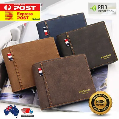 RFID Blocking Leather Wallet Anti-theft Credit Card Holder Men Men's  Purse Au • $12.99