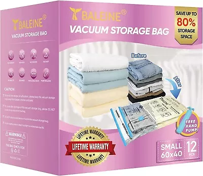 $17.98 • Buy Vacuum Storage Bag Space Saving Compression Sealer Bags, Hand Pump Included
