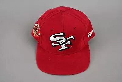 VTG 90s Reebok Pro Line San Francisco 49ers 50th Anniversary Snapback Red Hat • $74.99