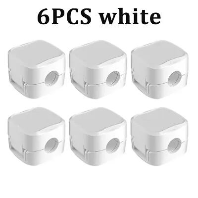 6PCS Cable Wire Cord Lead Drop Clips USB Charger Holder Tidy Desk Organiser • £8.25