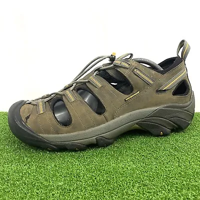Keen Newport Closed Leather Mens Slip On Waterproof Brown Outdoor Shoes Sz 11.5 • $27.99