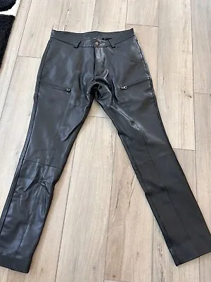 Men's Soft Leather Genuine Sheep Leather Party Pants Slim Fit Real Leather Pant • $200