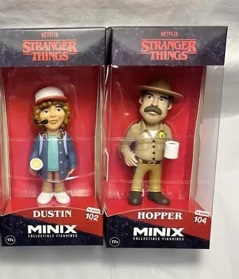 2022 Mego Netflix Stranger Things Minix Dustin & Hopper  Action Figures • $29.45
