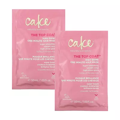 LOT OF 2: CAKE The Top Coat High Shine One Minute Hair Mask (1.69 Fl Oz Each) • $9.99