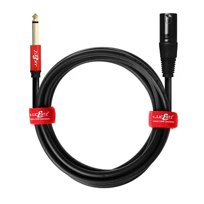 Male XLR 3Pin To 6.35mm 1/4  Mono Jack Lead Speaker Audio Signal Cable 20AWG OFC • £9.99