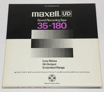 Maxell UD 35-180 Sound Recording Tape 3600ft 10.5  Metal Reel Classical Music • $54.95