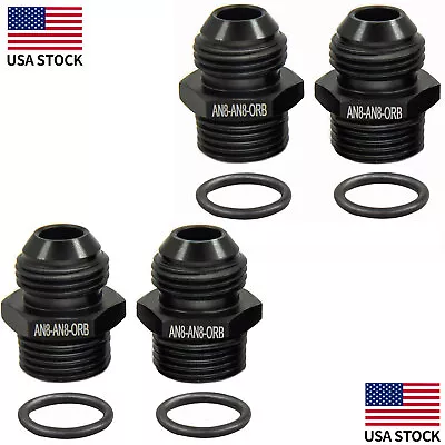 AN6 AN8 Flare To 6AN 8AN 10AN ORB Male O-Ring Fitting Adapter Black 4PCS • $9.99