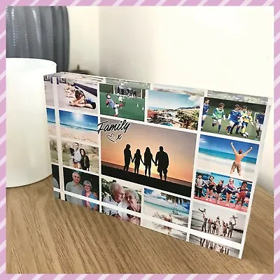 Personalised Family Memories Photo Block | Freestanding Acrylic | Photo Collage • £18.95