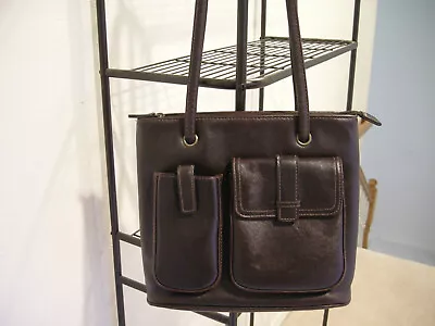 Shoulder Bag Handbag Multi Pockets Phone Pocket Wallet Zippers Handles Brown • $12