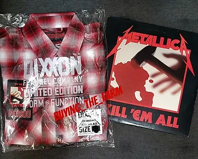 Limited Ed DIXXON X Metallica KILL EM ALL Flannel LRG Vtg Heavy METAL Rock Shirt • $129.99