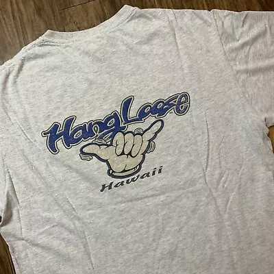 Vintage Hang Loose Hawaii T Shirt Size Large Gray Short Sleeve Surfing Brand • $18.97