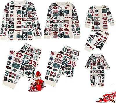 Christmas Family Matching Pajamas Set Xmas Pjs Jammies Long Sleeve Sleepwear • £11.85