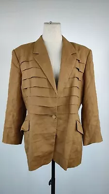 Max Mara Women's Jacket Linen Size 46 Woman Casual Vintage Jacket • $18.66