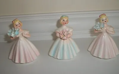 Lot Of 3 Vintage Lefton Flower Girl Wedding Figurines • $21