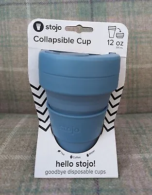 Stojo Collapsible Reusable Silicone Cup And Travel Mug Blue • £9.50