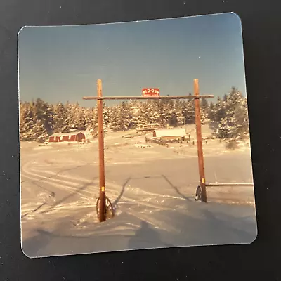 VTG Snapshot Photo Of Montana Ranch Snowy Mountains • $4.99