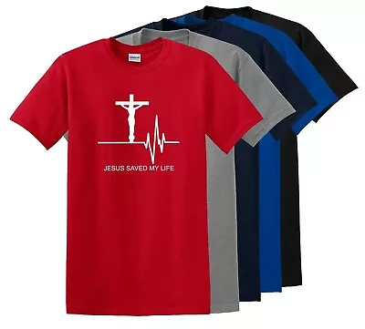 Jesus Saved My Life T Shirt Savior God Religion Prayer Faith Christian Gift Tee • $21.89