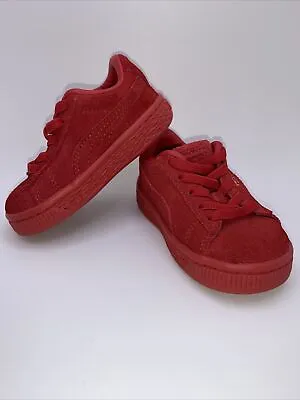 £22.23 • Buy Puma Suede Classic Red Mono Gold Infant Children’s Size 4C 381572 01 NWOT