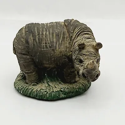 Miniature Rhinoceros Figurine Vintage 1994 Mini Gray 1.5  Tall Collectible  • $8.50