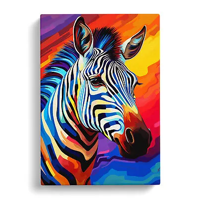 Zebra Abstract Canvas Wall Art Print Framed Picture Decor Living Room Bedroom • £29.95