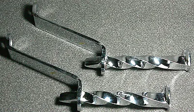 Buffed Chrome Twisted Rail Road Spike Motorcycle Foot Rest Highway Peg CH29 Set • $27.95